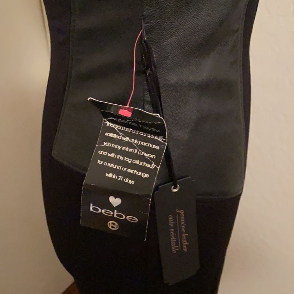 Bebe Black Leather Panel Dress - Picture 10 of 13
